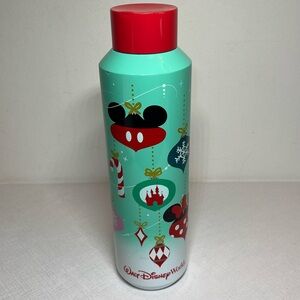 Starbucks Disney WDW World Mickey Minnie Christmas Steel Thermos Tumbler